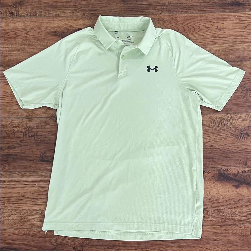 Under Armour Men's Light Yellow Golf Polo Shirt. Size: Small